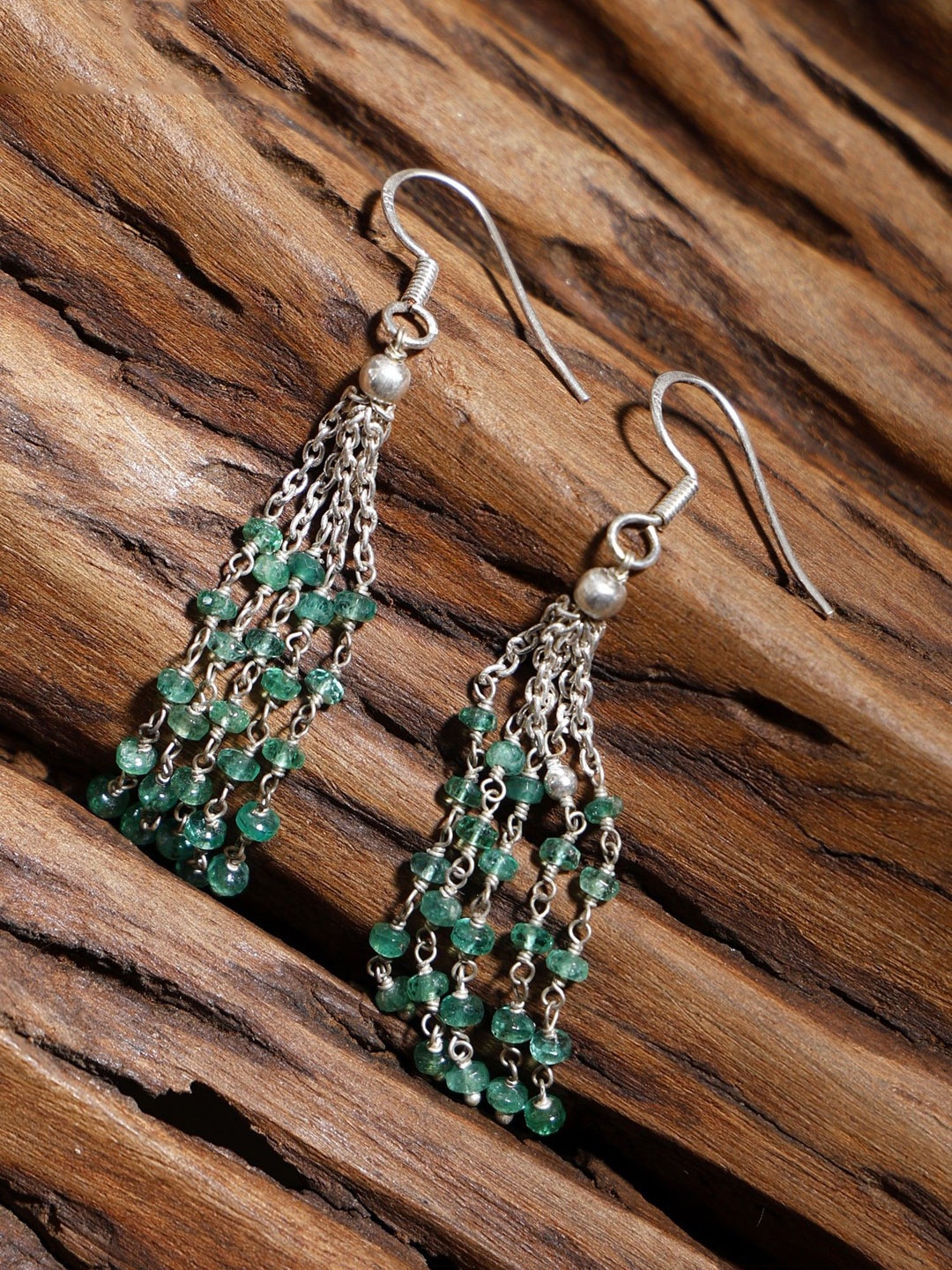 

Exotic India Contemporary Drop Earrings, Green