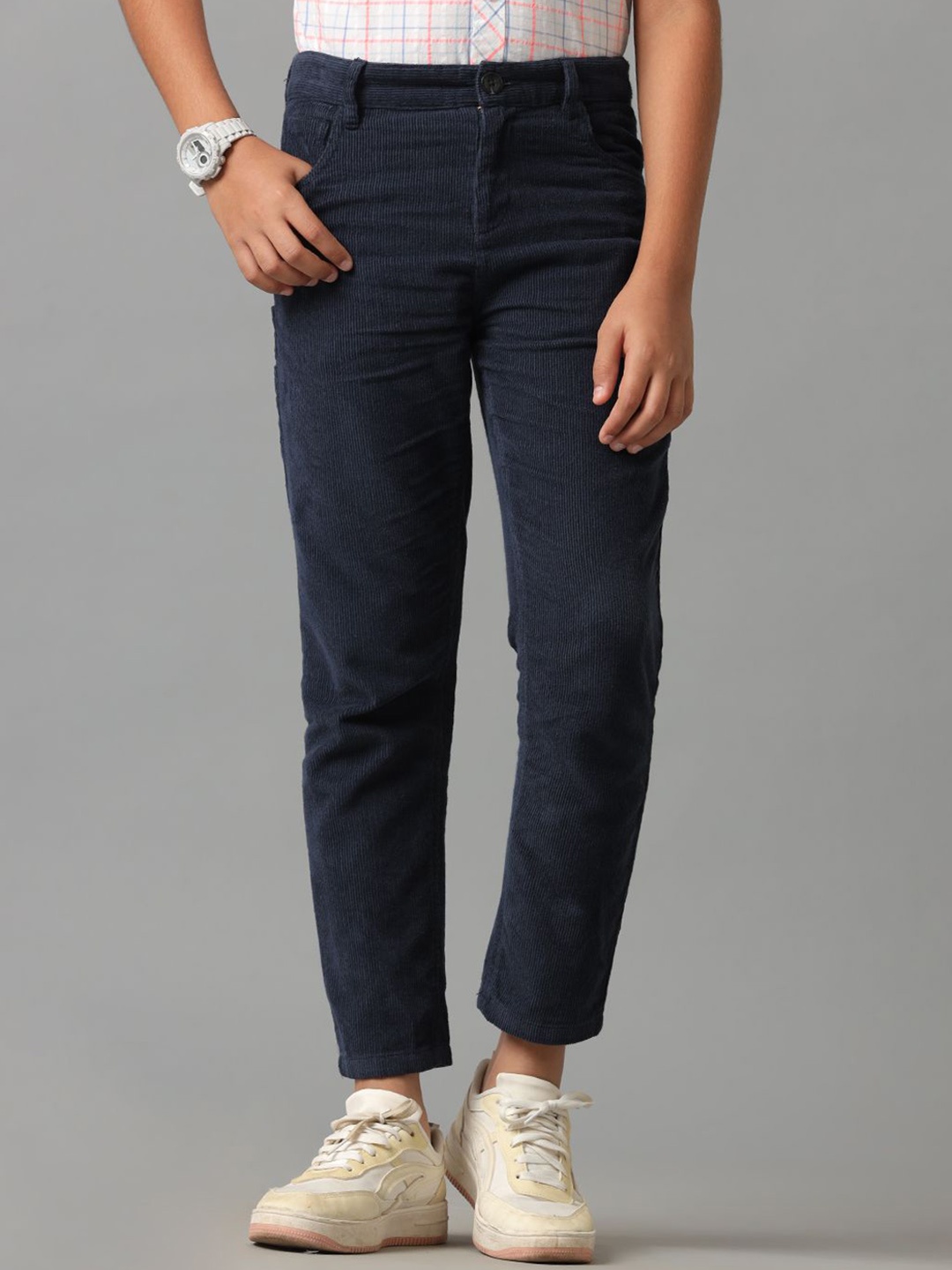 

UNDER FOURTEEN ONLY Boys Corduroy Chinos Trousers, Navy blue