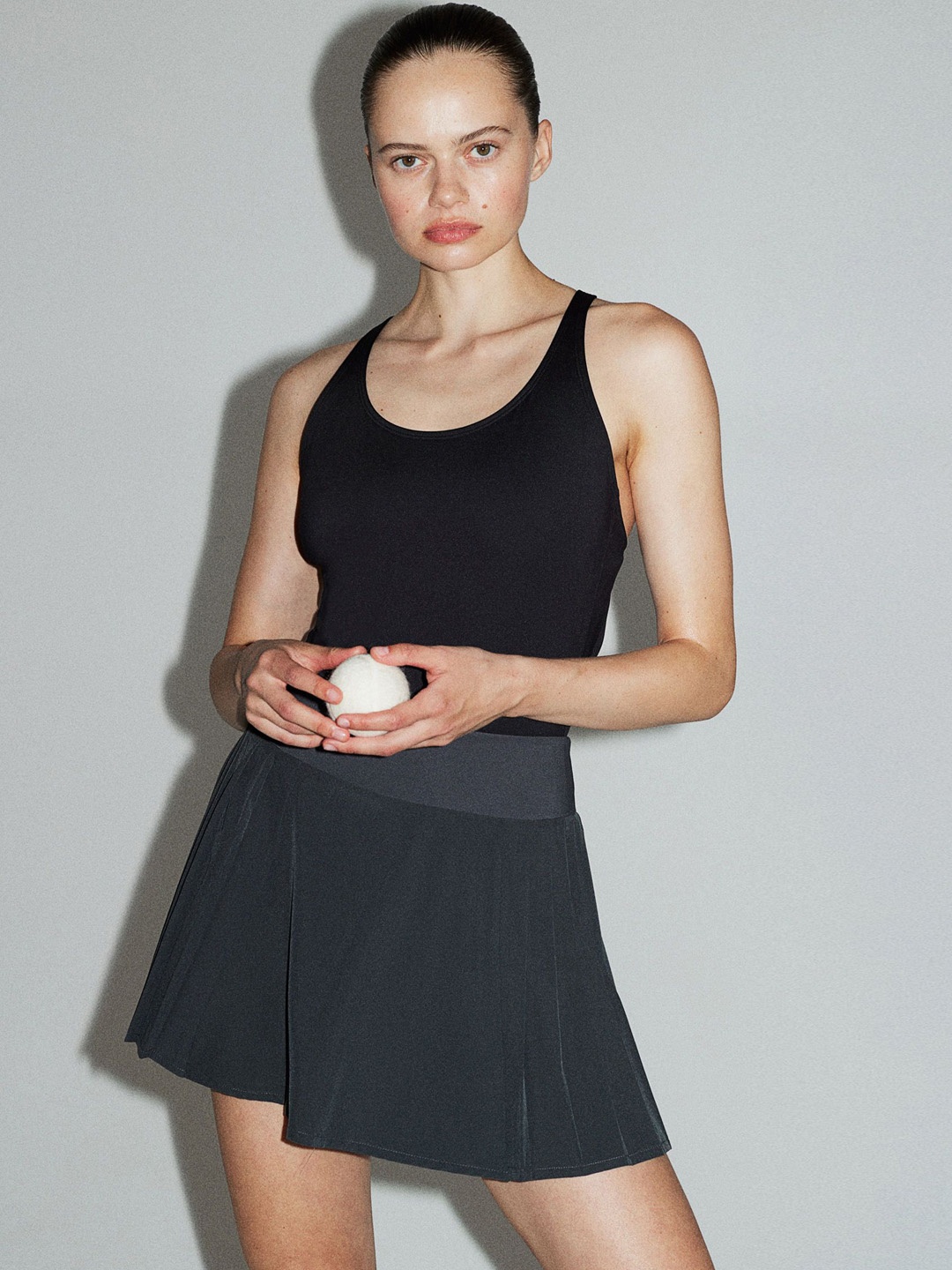 

H&M DryMove Pleated Tennis Skirt, Grey