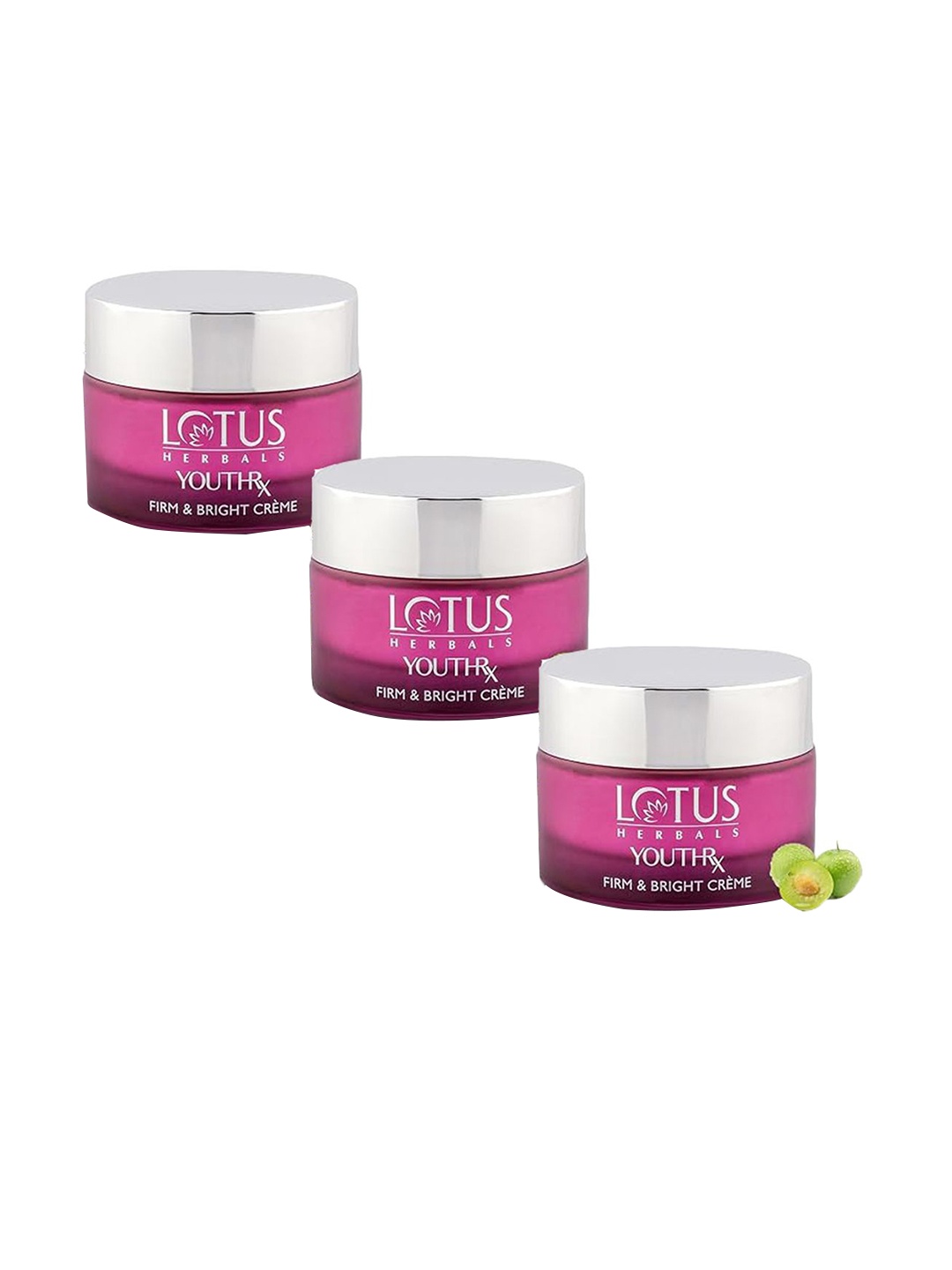 

Lotus Herbals YouthRx Set of 3 Firm & Bright SPF 20 Day Cream with Vitamin C - 50 g each, Pink