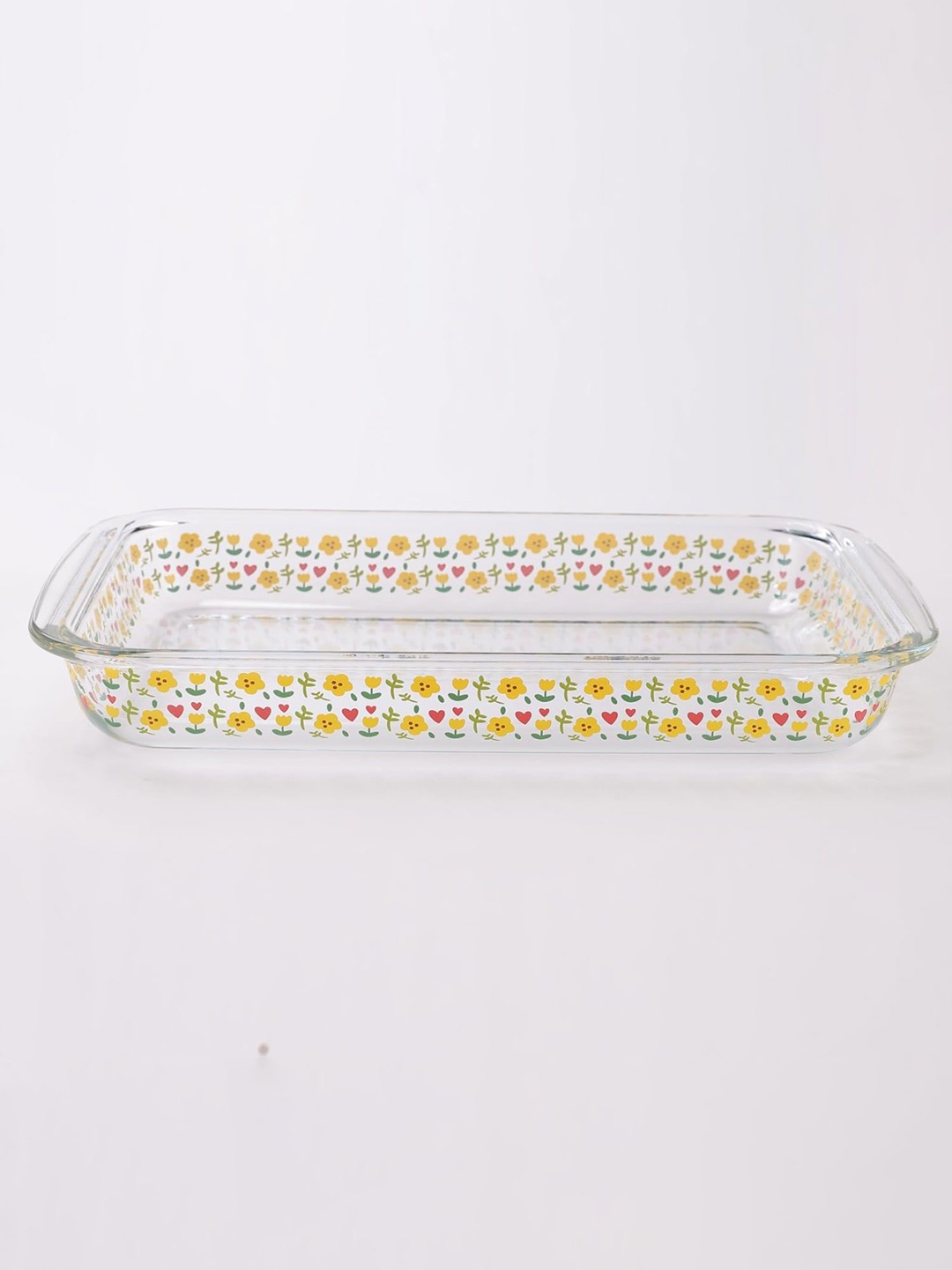 

Kuber Industries Transparent Printed Glass Baking Tray