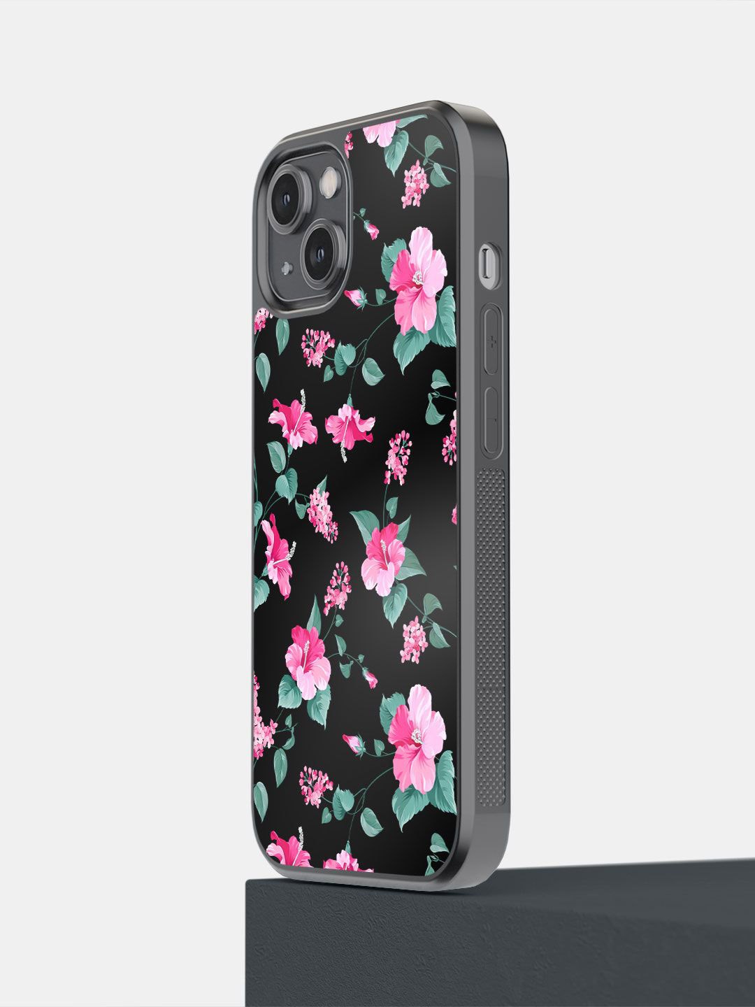 

macmerise Floral Printed iPhone 14 Back Case Mobile Accessories, Black