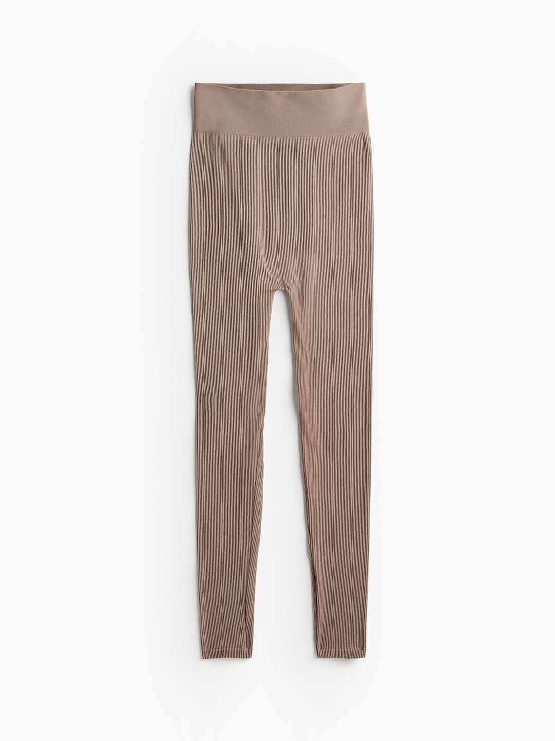 

H&M MAMA Seamless Ribbed Leggings, Beige