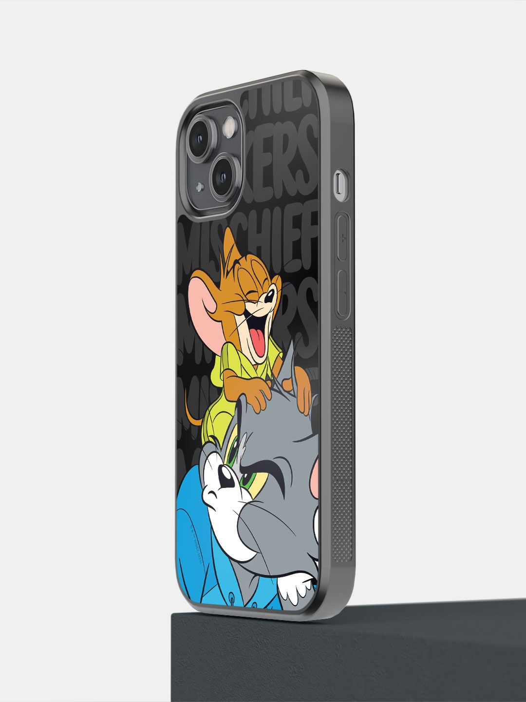 

macmerise Cartoon Characters Printed iPhone 14 Back Case Mobile Accessories, Black