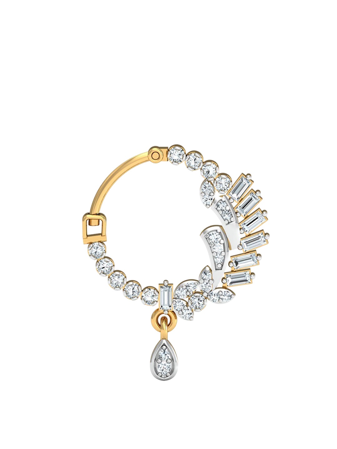 

KUBERBOX 14KT Gold Nosepin Diamond Studded-1.04 Gms