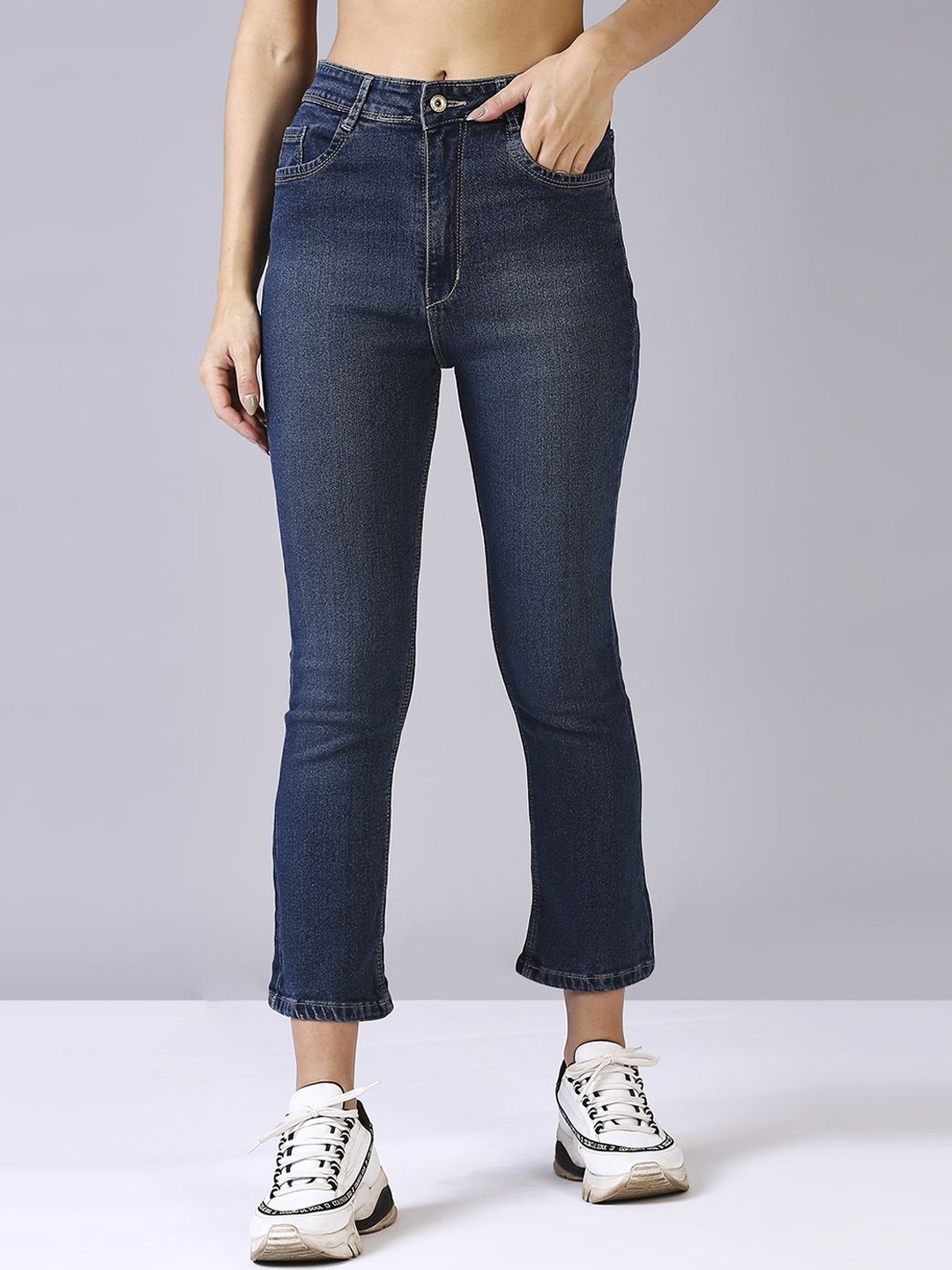 

Blum Denim Women Skinny Fit High-Rise Light Fade Stretchable Jeans, Blue