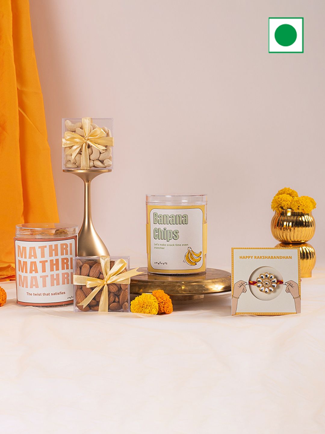 

Confetti Gifts With Dry Fruits Gift Set, Yellow