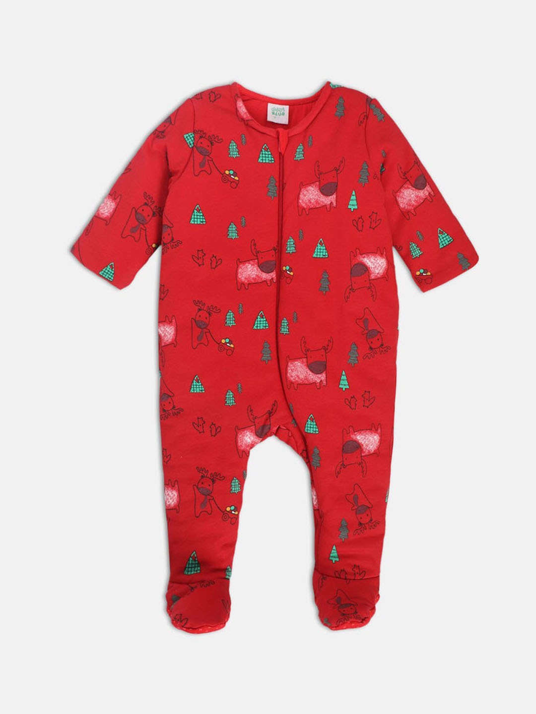 

MINI KLUB Boys Printed Sleepsuit, Red