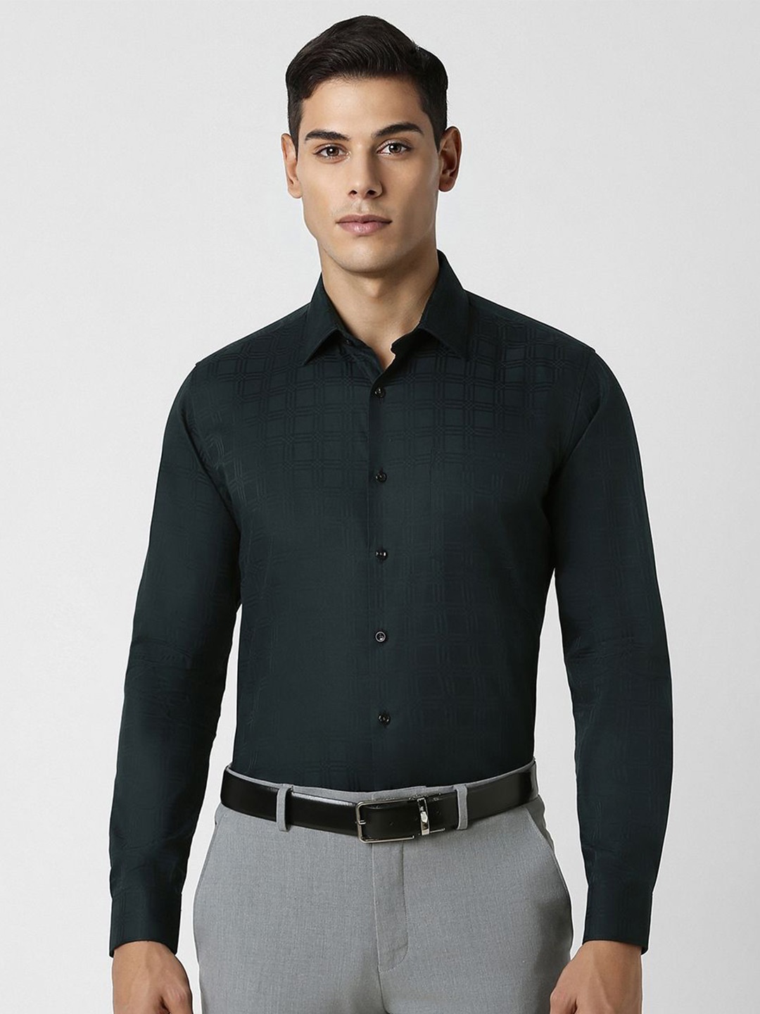 

Van Heusen Men Slim Fit Opaque Party Shirt, Green