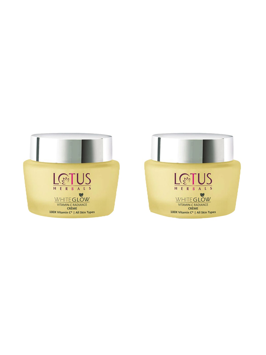 

Lotus Herbals WhiteGlow Set of 2 Vitamin C SPF20 Radiance Cream - 50 g each, Yellow