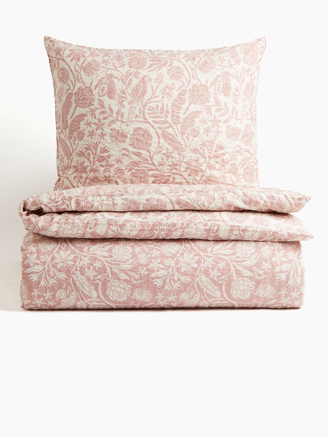 

H&M Pink Seersucker Single Duvet Cover Set