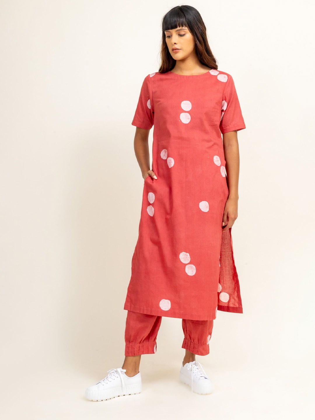 

Doodlage Women Geometric Printed Kurta, Coral
