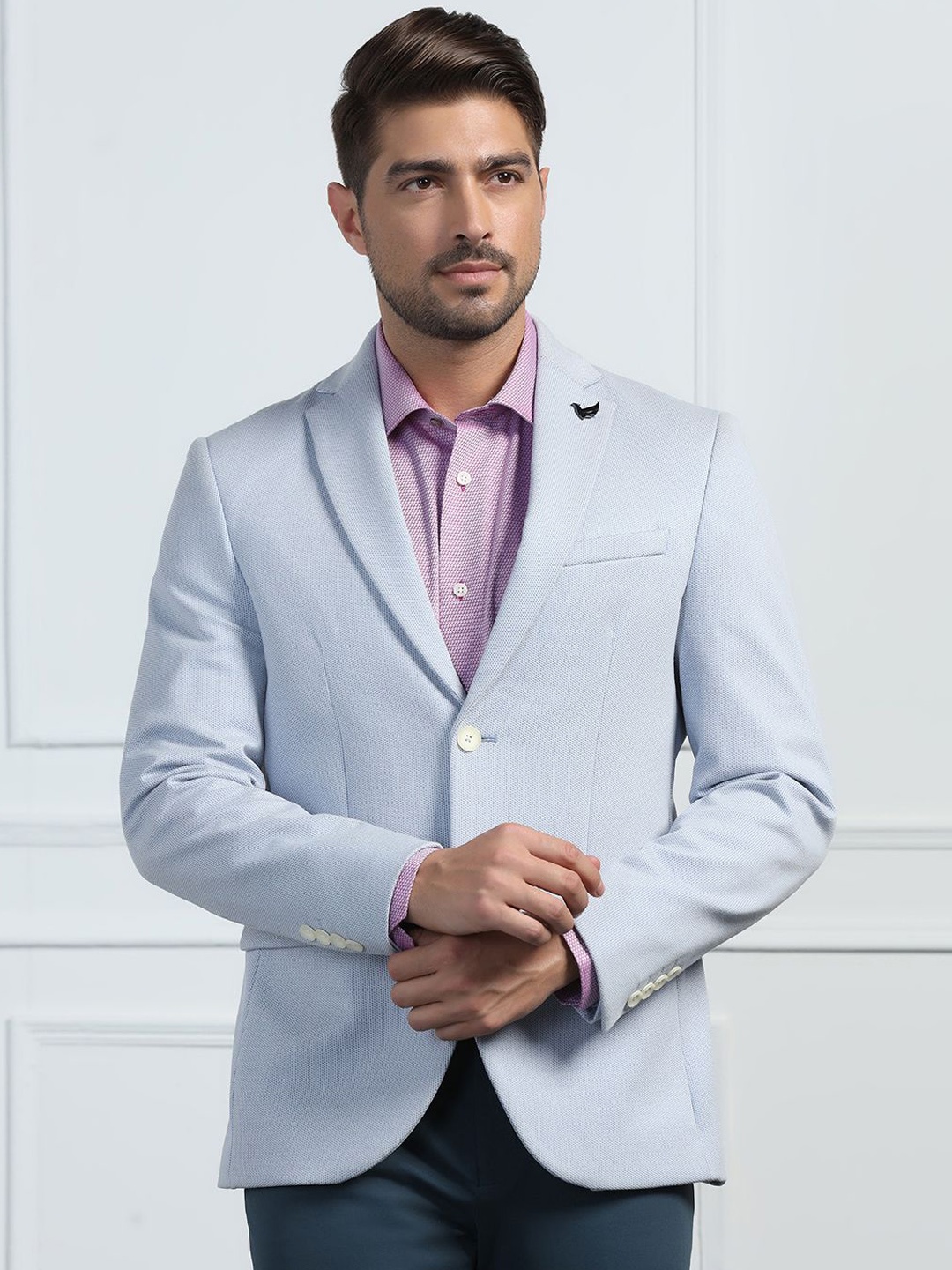 

Blackberrys Men Slim-Fit Single Breasted Blazer, Blue