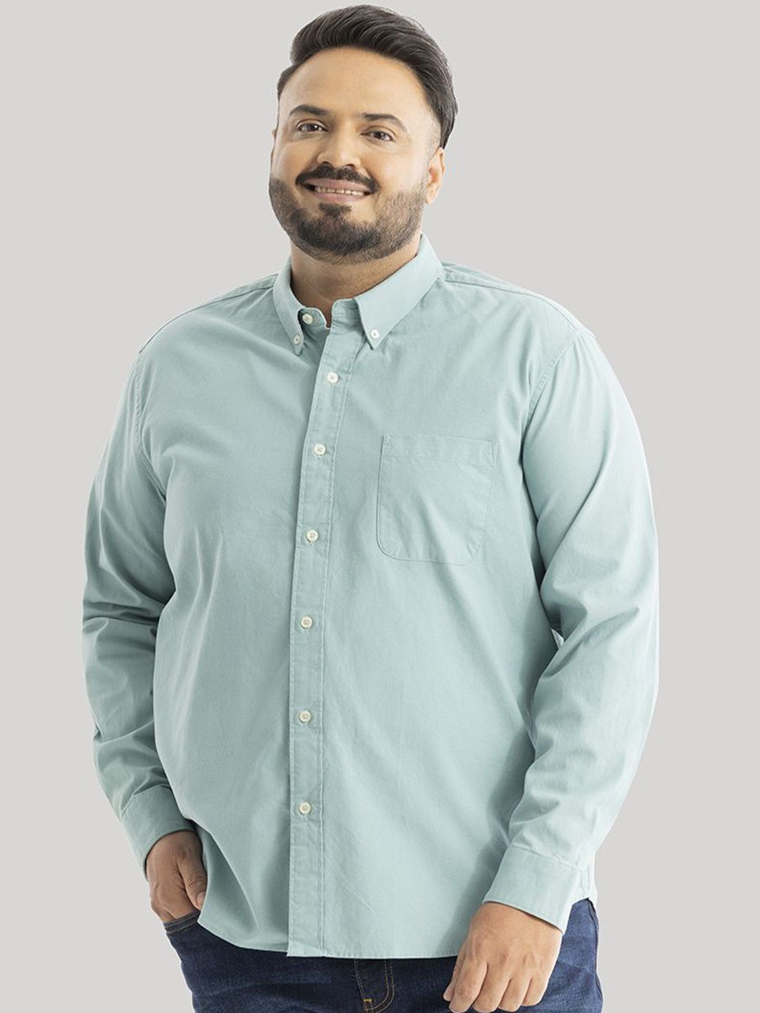 

Snitch Men Plus Size Smart Slim Fit Opaque Formal Shirt, Blue