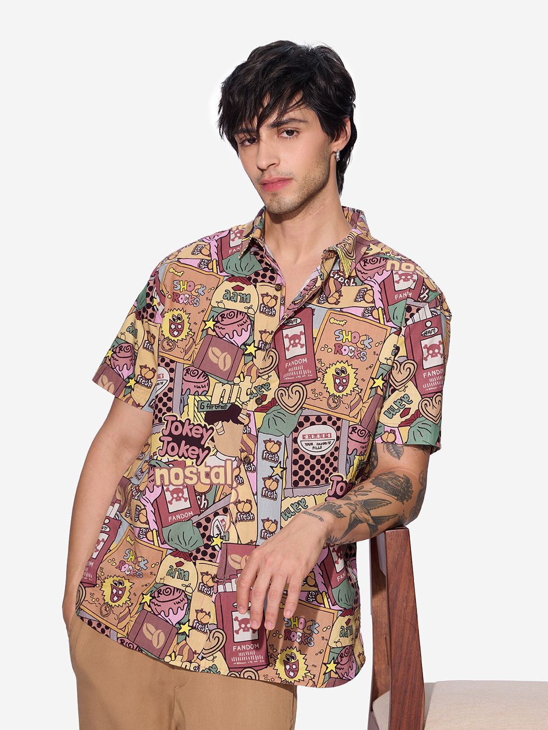 

The Souled Store Men Opaque Printed Casual Shirt, Multi