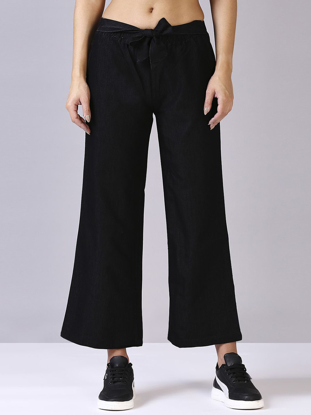 

Blum Denim Women Wide Leg High-Rise Clean Look Stretchable Jeans, Black