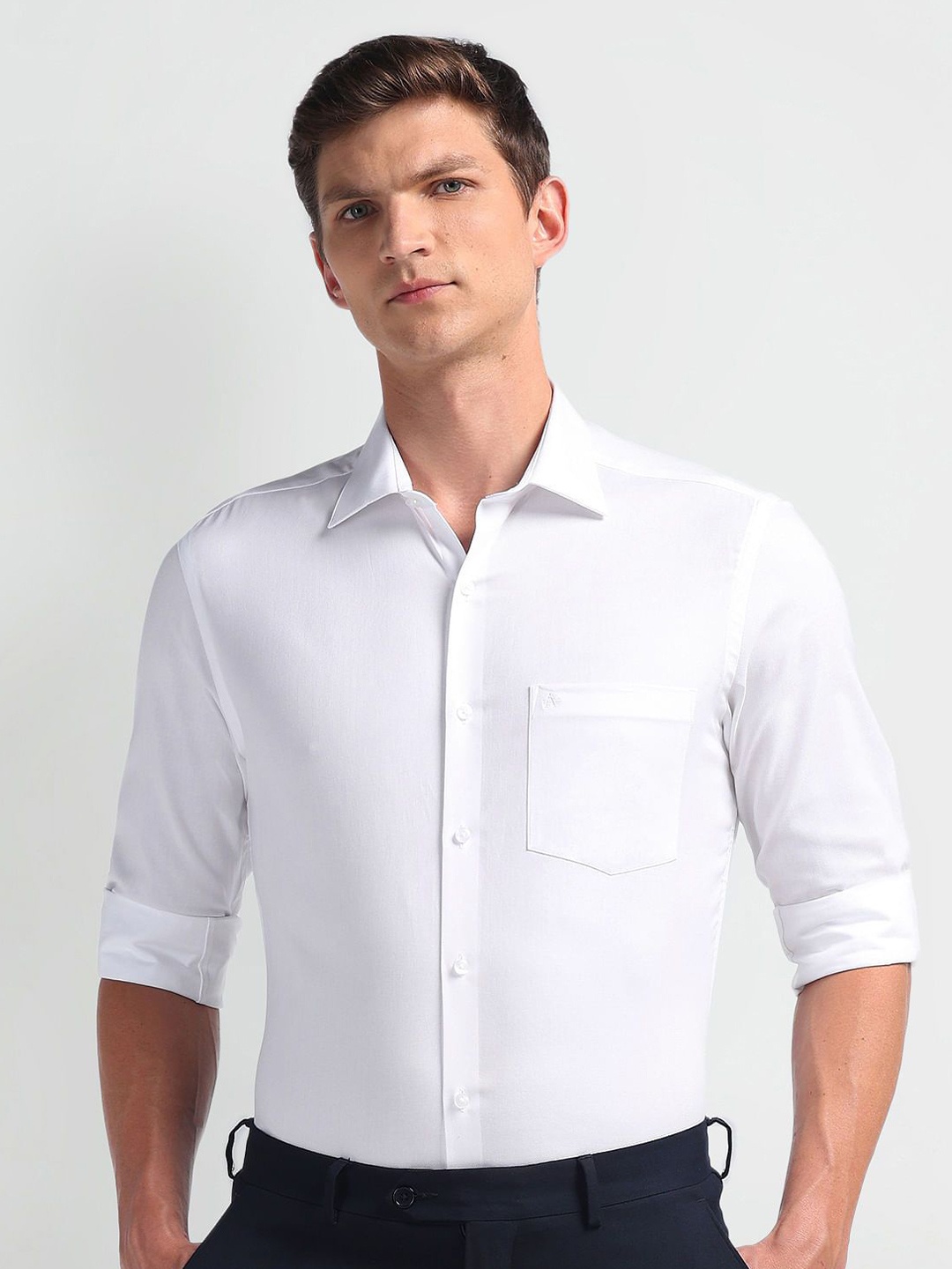 

Arrow Men Classic Fit Opaque Solid Pure Cotton Formal Shirt, White