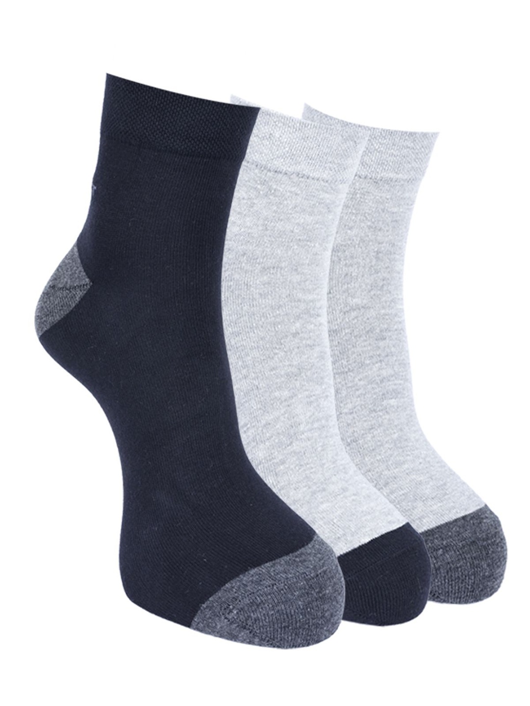 

Force NXT Men Pack Of 3 Colour-Blocked Cotton Ankle-Length Socks, Black