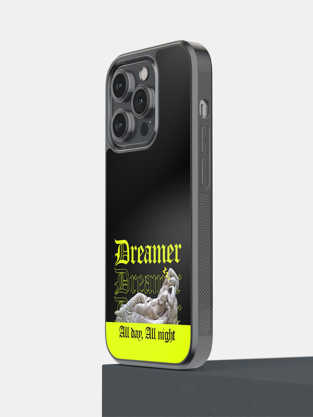 

macmerise Impact Resistant Typography Printed iPhone 14 Pro Back Case Mobile Accessories, Black