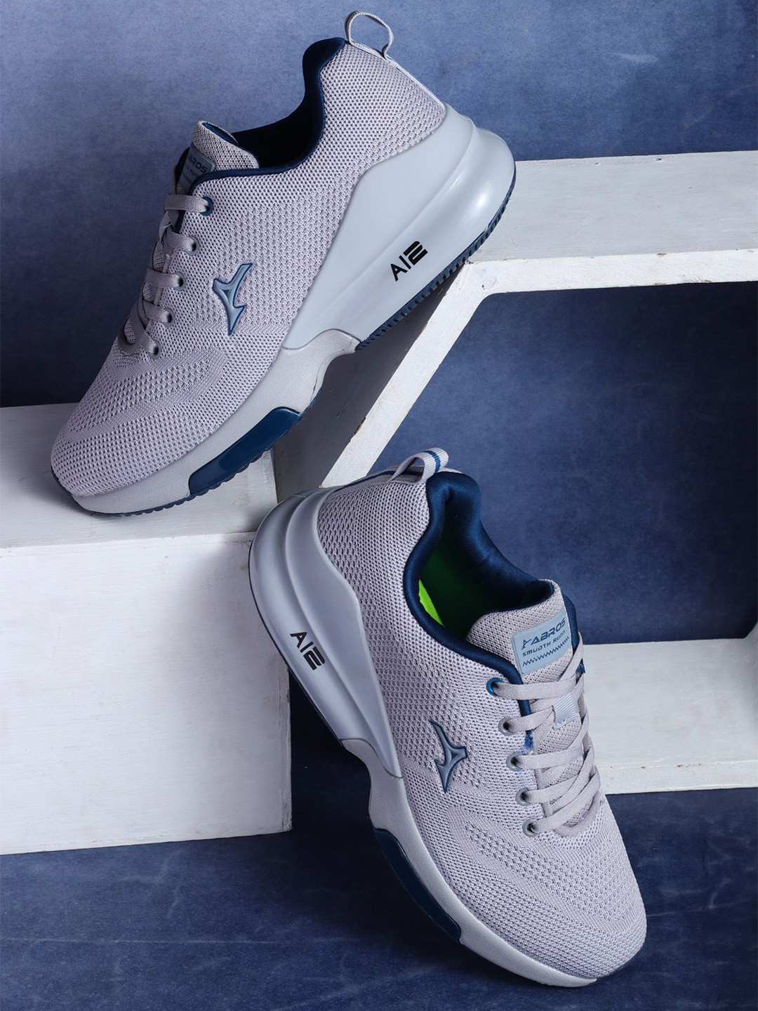 

ABROS Men Mesh Running Shoes, Grey