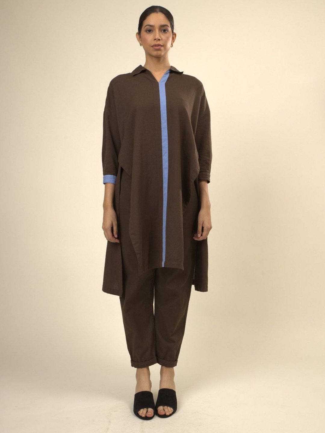 

Doodlage Shirt Collar Tunic, Brown