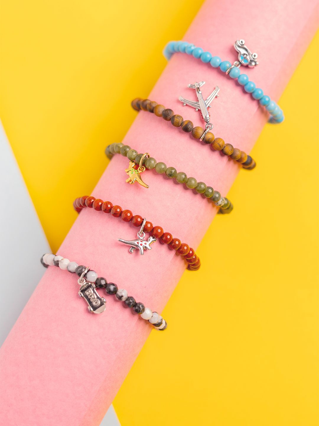 

Stone Story By Shruti Elasticated Rakhi, Black
