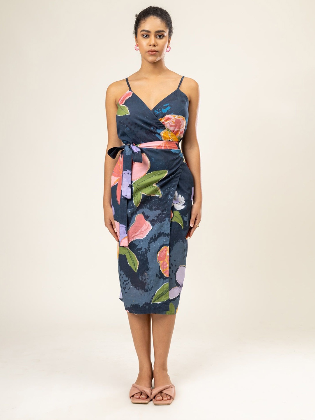 

Doodlage Floral Print A-Line Midi Dress, Multi