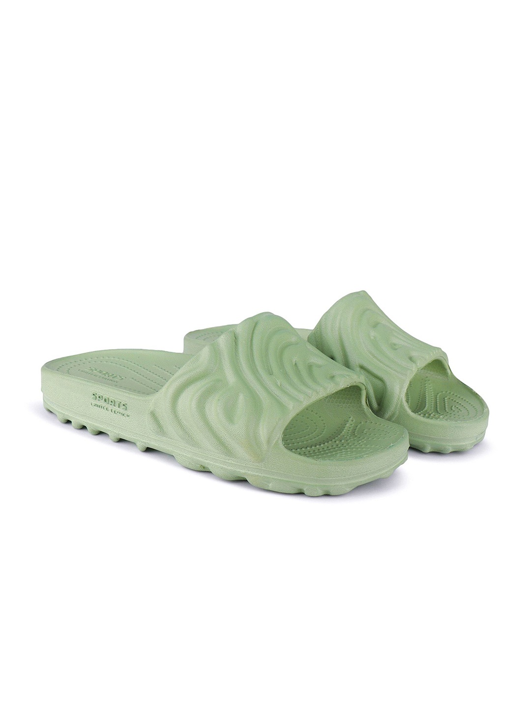 

BERSACHE Men Comfortable Textured Sliders, Green