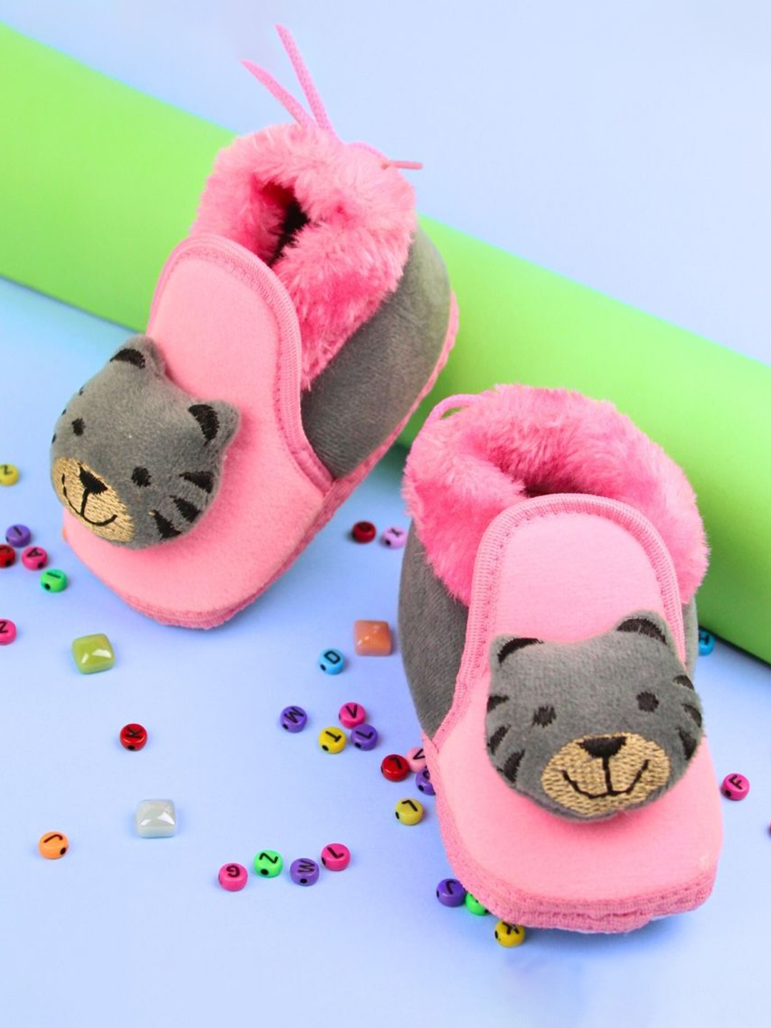 

BAESD Unisex Kids Cotton Animal Face Booties, Pink
