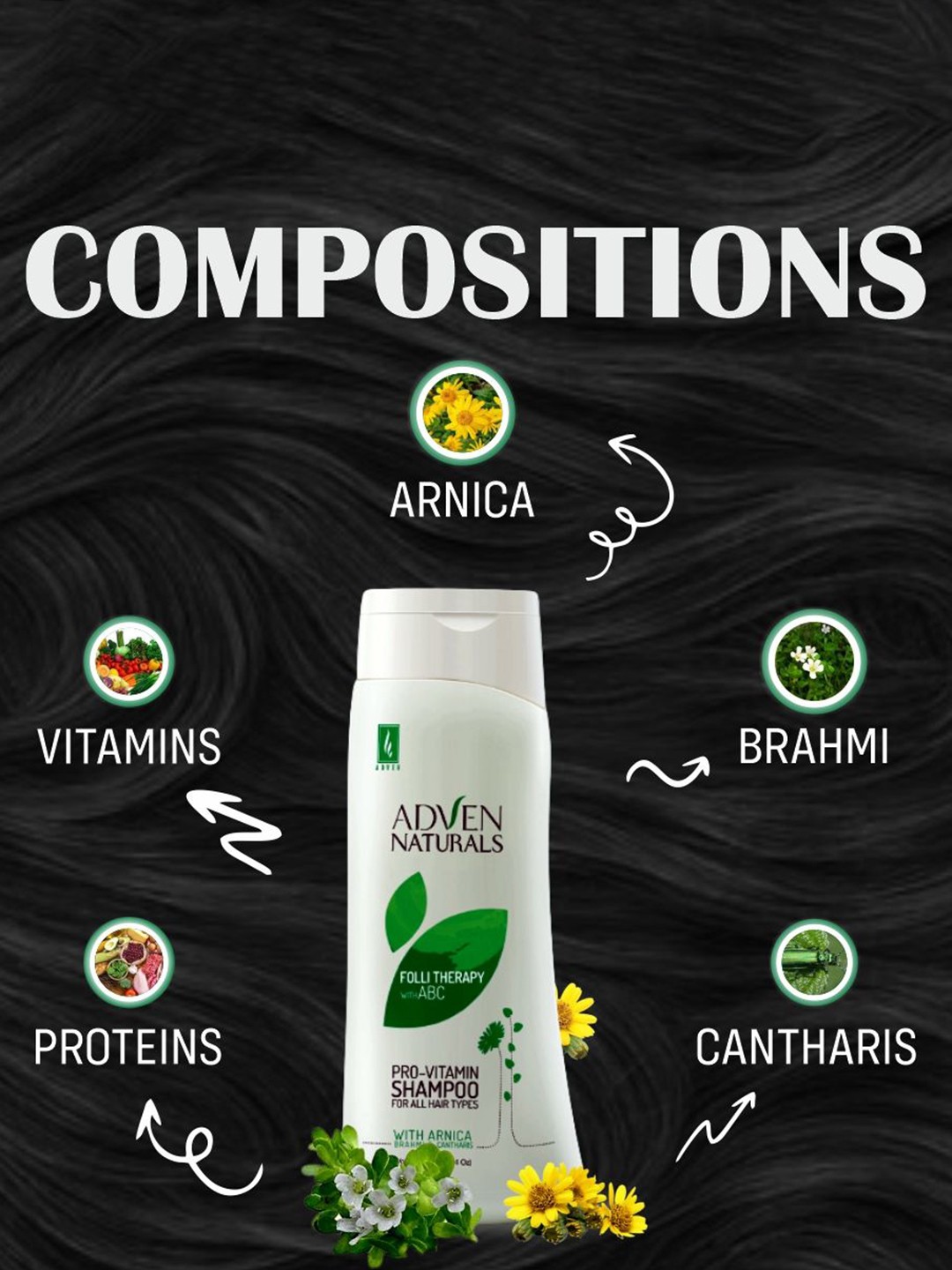 

ADVEN Folli Therapy Pro-Vitamin Shampoo - 200ml, Green