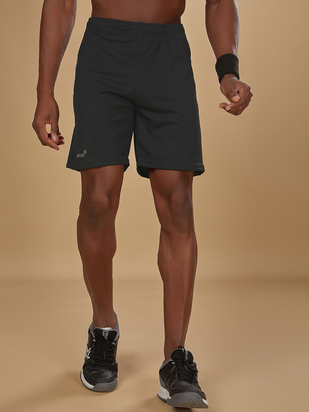 

SPORT SUN Men Running Sports Shorts, Black