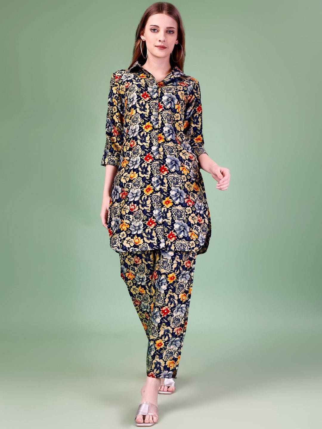 

KALINI Printed Shirt & Trouser Co-Ords, Blue