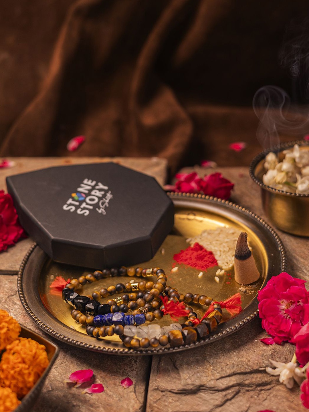 

Stone Story By Shruti Wraparound Rakhi, Brown