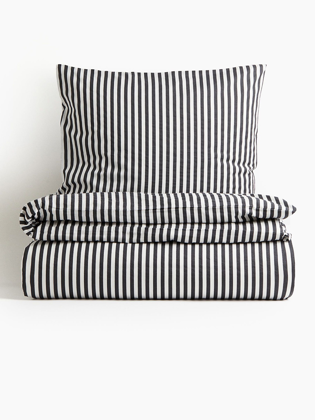 

H&M Grey & White Cotton Single Duvet Cover Set