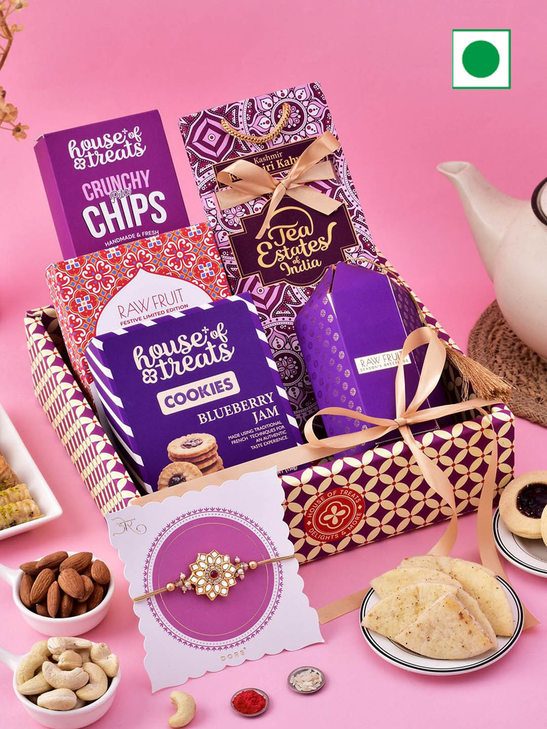 

RawFruit Cookies & DryFruits With 1 Rakhi, Brown