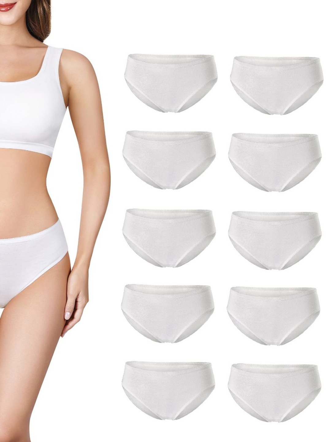 

CareDone 10 Pcs Cotton Disposable Panties, White