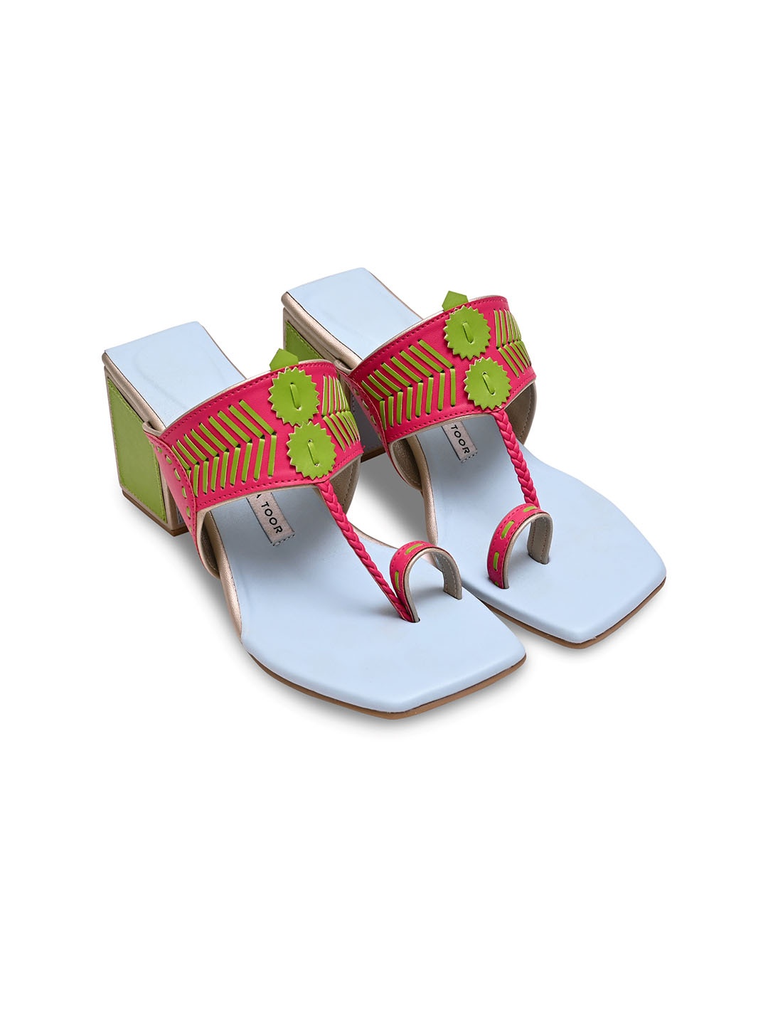 

Aprajita Toor Embellished Ethnic Block Sandal, Pink