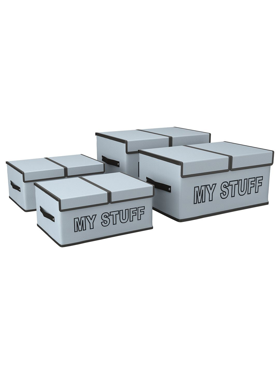 

Kuber Industries Grey Set of 4 Regular Multi-Utility Organisers
