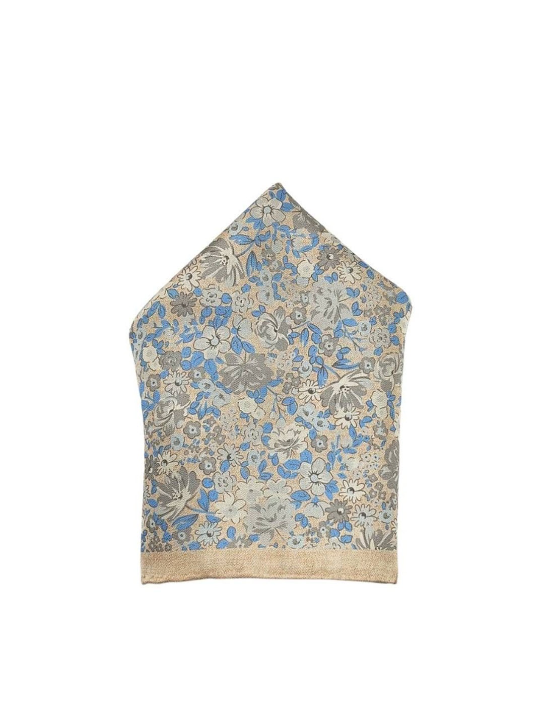 

The Tie Hub Printed Silk Pocket Squares, Cream