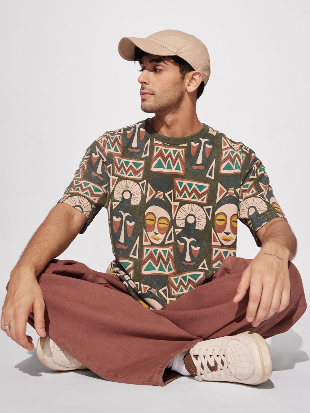 

The Souled Store Men Printed T-shirt, Green