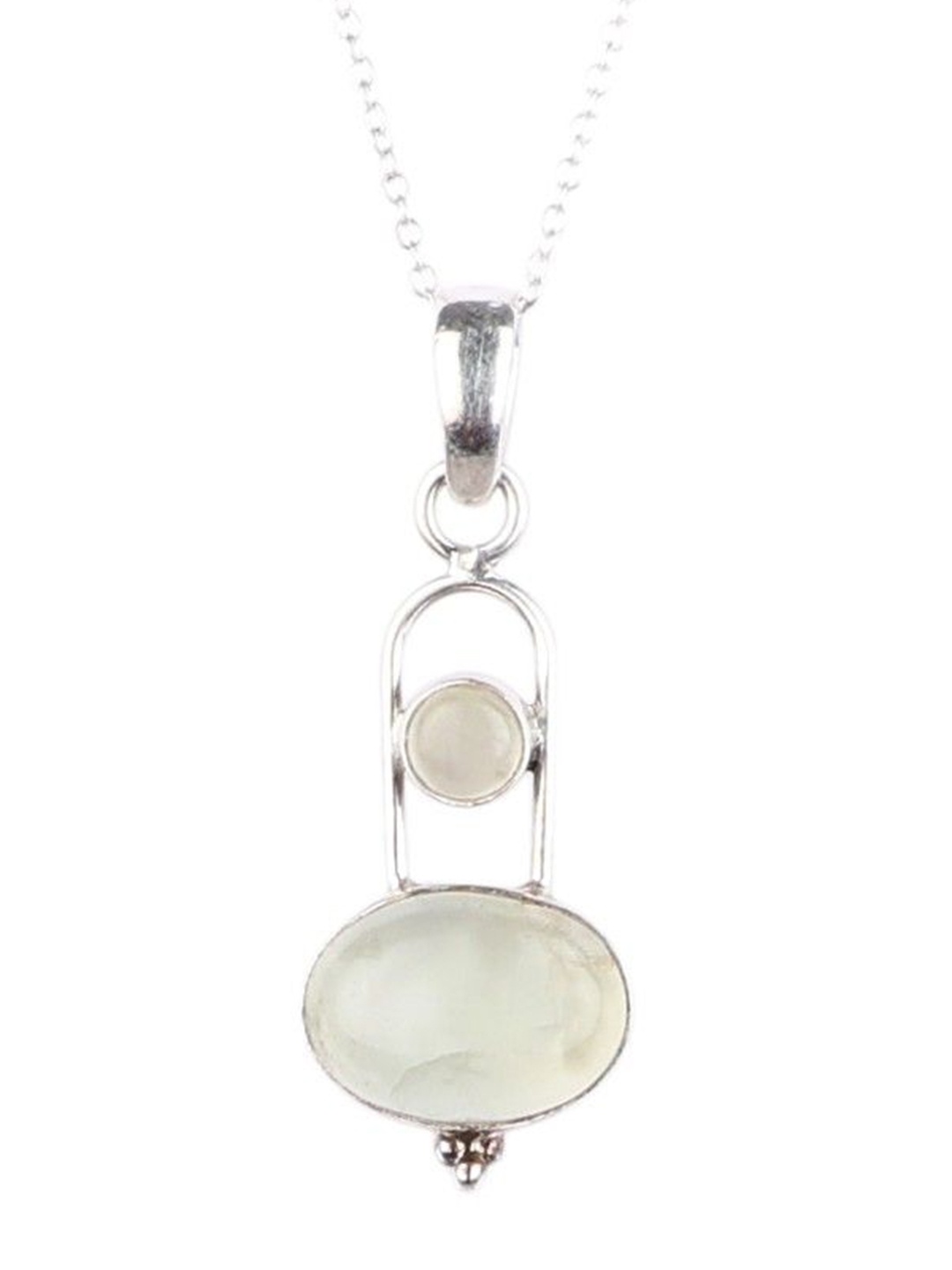 

Exotic India Prehnite Stone Sterling Silver Pendant