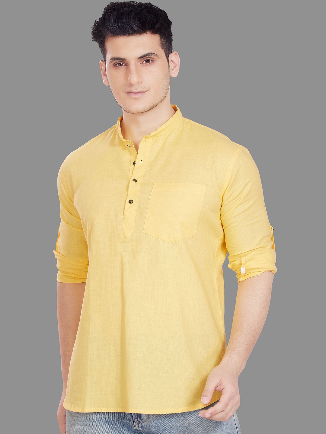 

Rani Saahiba Men Thread Work Kurta, Yellow