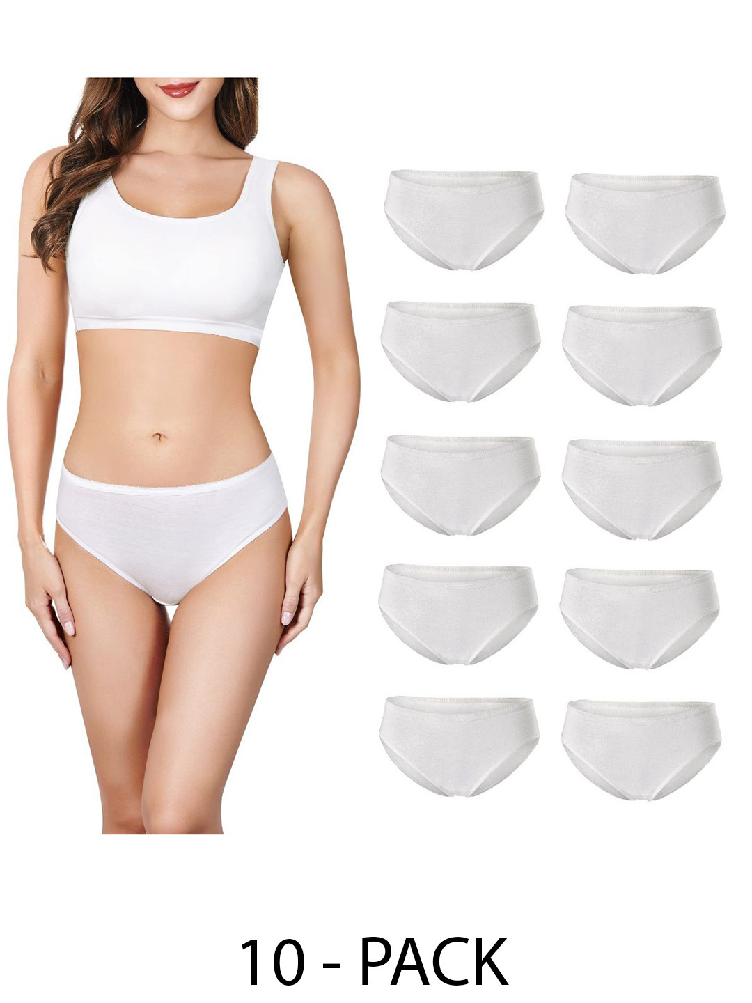 

CareDone 10 Pcs Cotton Disposable Panties, White