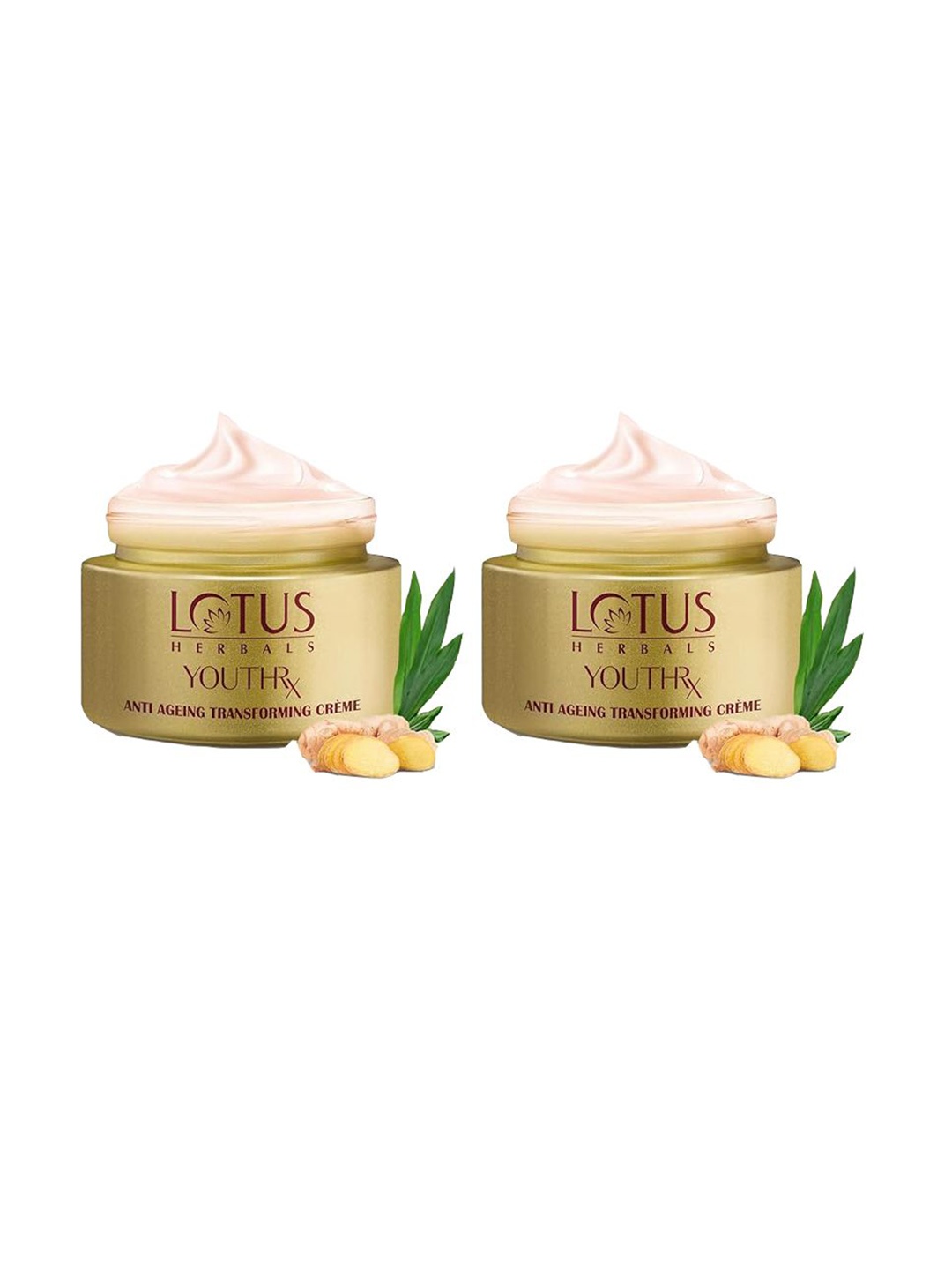 

Lotus Herbals Set of 2 YouthRx SPF25 Anti Ageing Transforming Cream with Ginger - 50g each, Gold