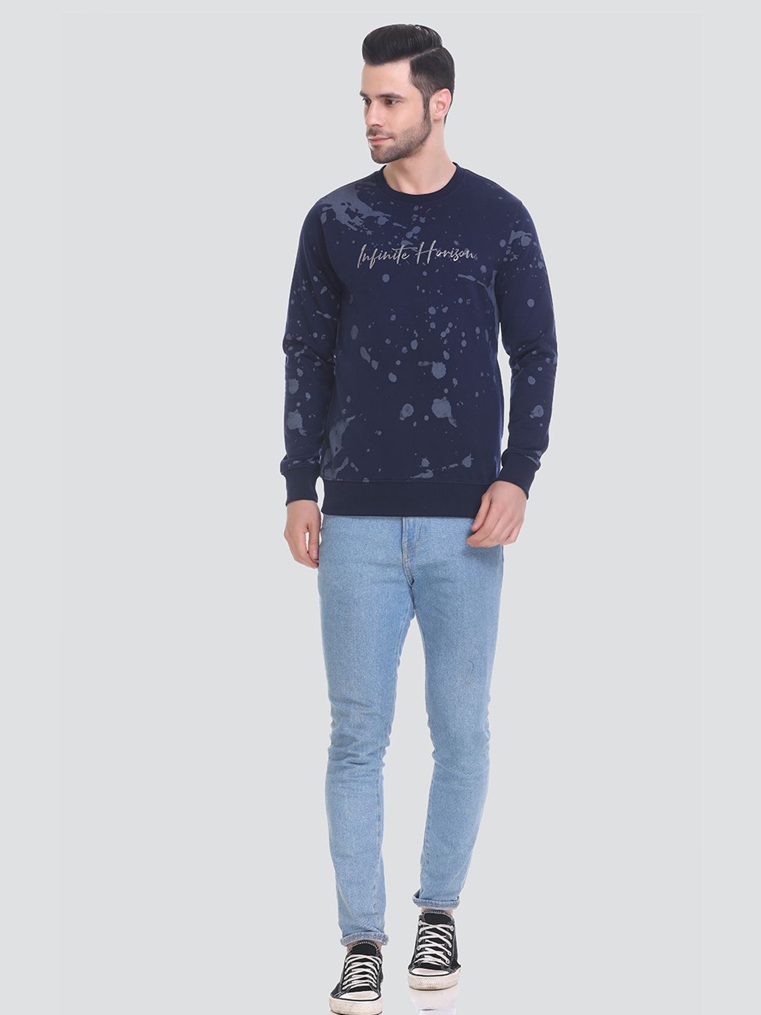 

Tuckinn Men Printed Sweatshirt, Navy blue