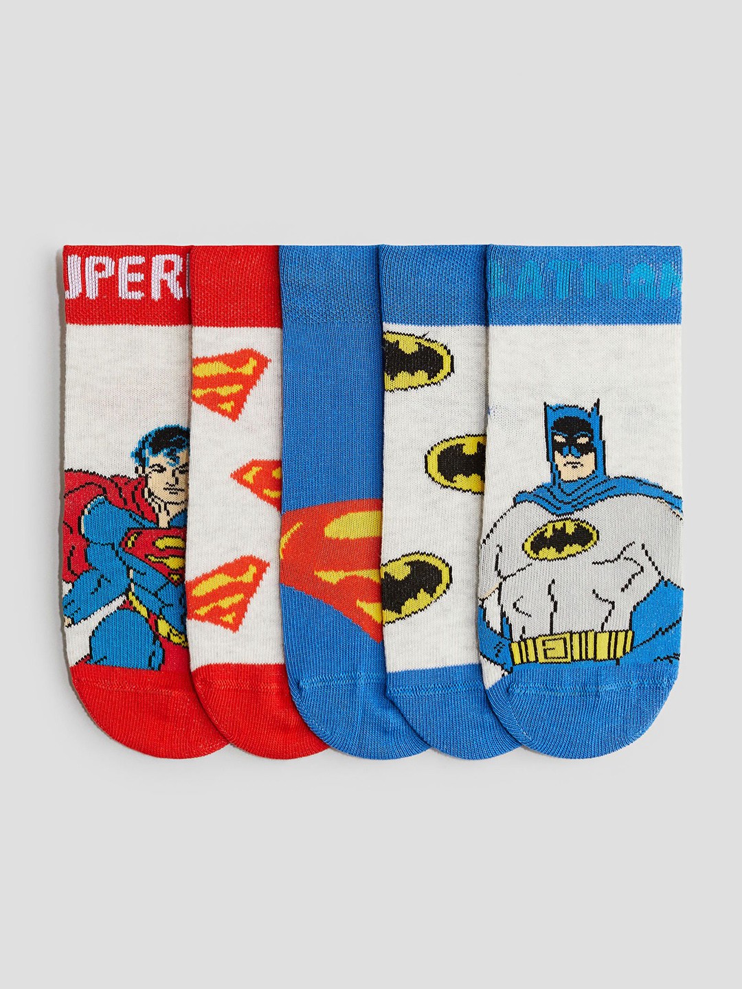 

H&M Boys Pack Of 5 Patterned Socks, Blue