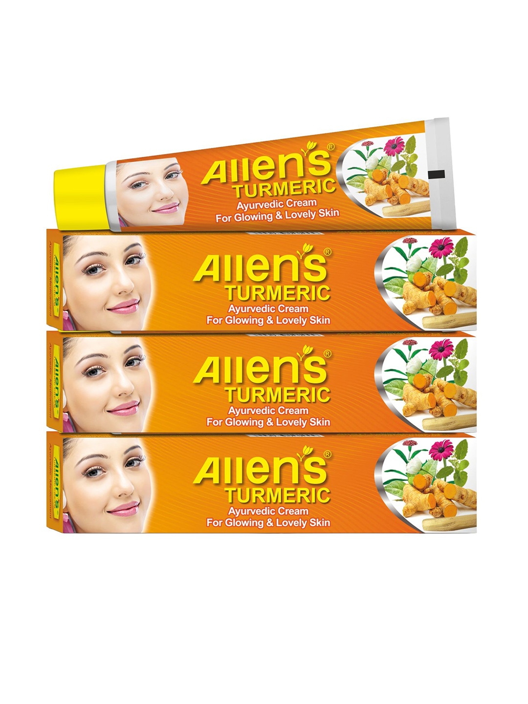 

ALLEN Set Of 4 Turmeric Ayurvedic Cream - 20g Each, Yellow