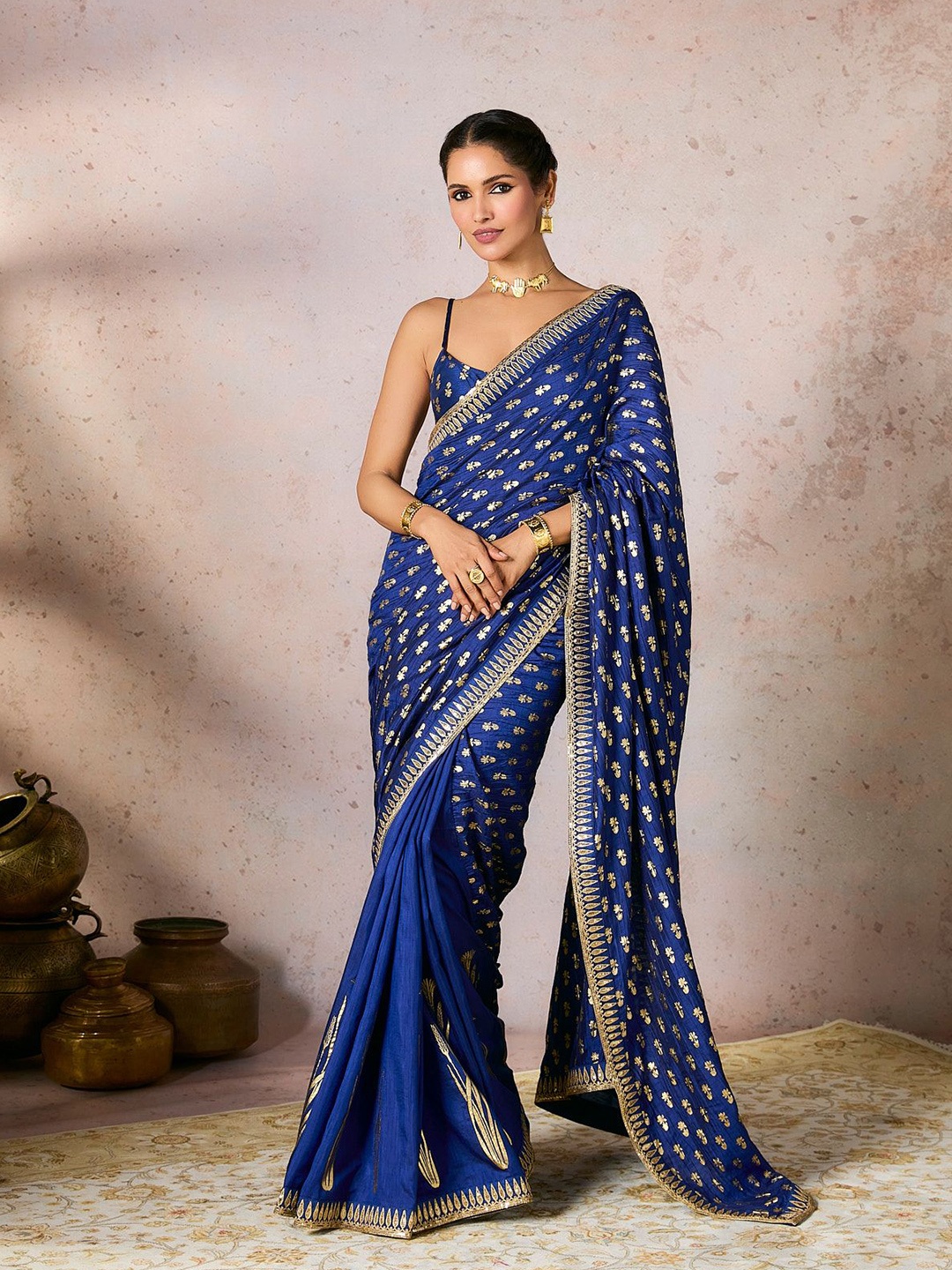 

Masaba Floral Sequinned Saree, Blue