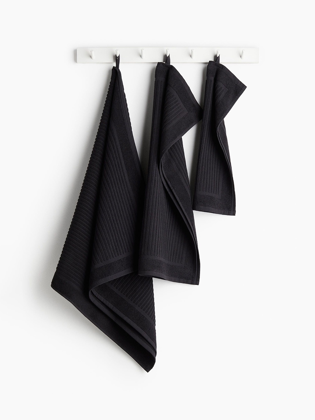 

H&M Black Cotton Hand Towels