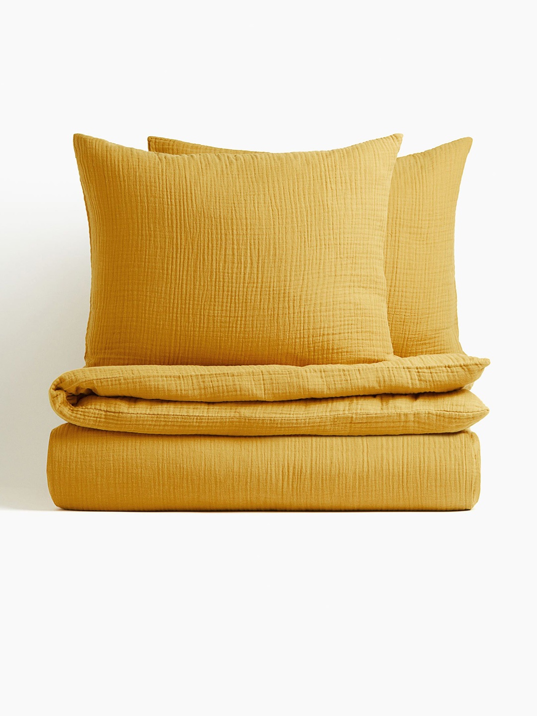 

H&M Yellow Muslin King Duvet Cover